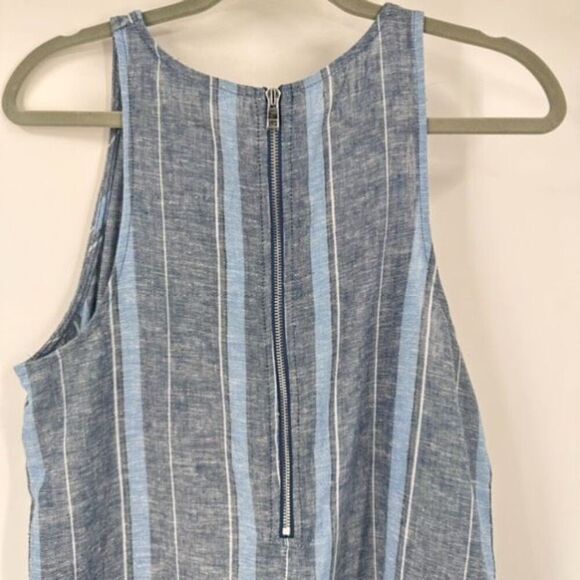 NWT Supply & Demand Women's Striped Linen Fringe Sleeveless Tank Top Blue Medium - Picture 6 of 14